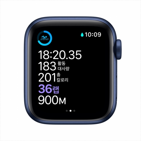 [Apple] 애플워치 6세대 / 블루 알루미늄 케이스 / 딥네이비 스포츠 밴드 40mm GPS (MG143KH/A)