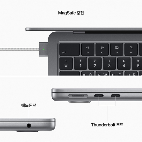 [Apple] 13형 MacBook Air M2칩 512G 스페이스그레이 [MLXX3KH/A]