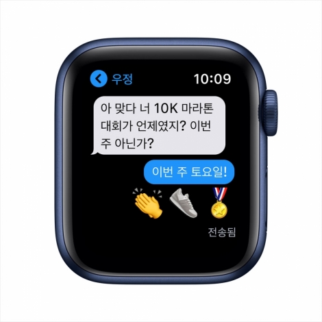 [Apple] 애플워치 6세대 / 블루 알루미늄 케이스 / 딥네이비 스포츠 밴드 40mm GPS (MG143KH/A)